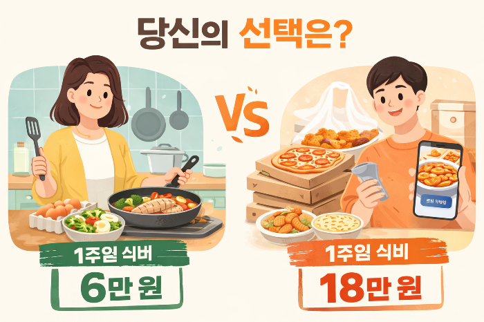 1인가구 요리 vs 배달, 뭐가 더 이득일까? (+일주일 식단표와 메뉴 추천)
