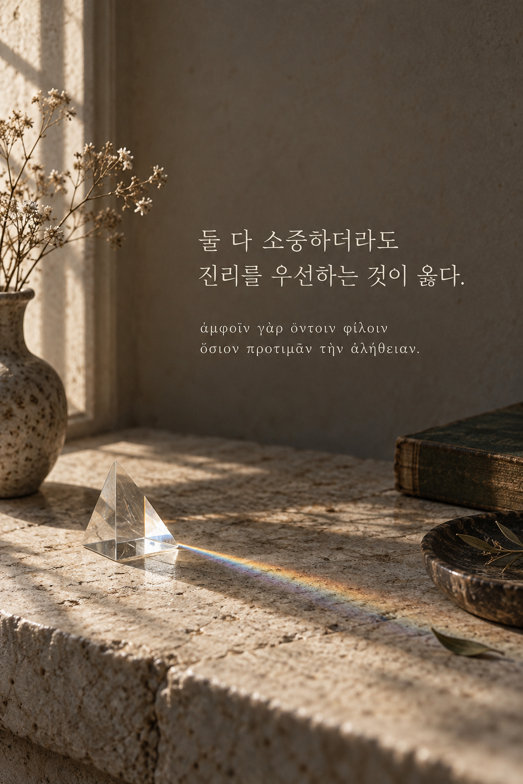 아리스토텔레스 명언 4 — 둘 다 소중하더라도 진리를 우선하는 것이 옳다. — 아날로그 필름