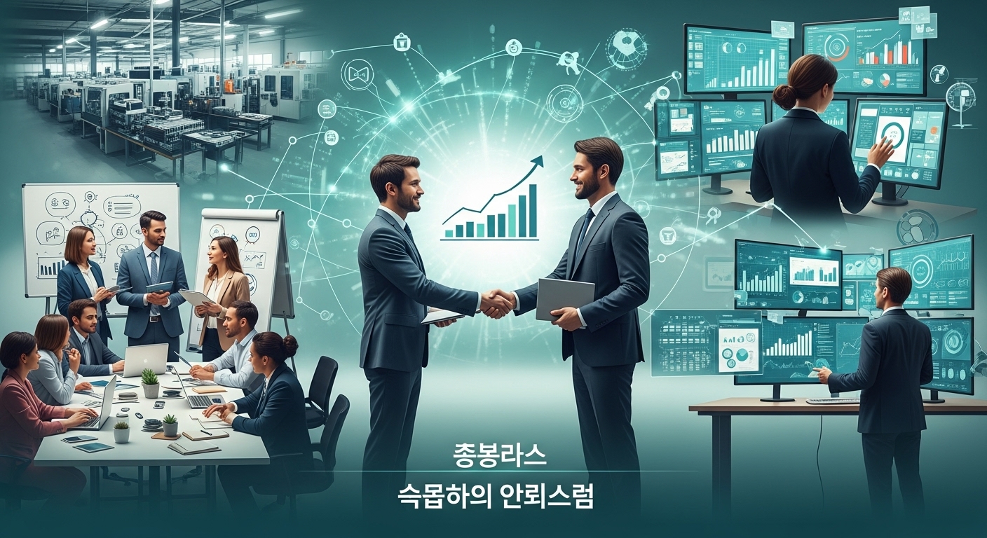IMA 계좌의 기업금융 투자 의무를 시각화한 이미지. 다양한 기업들이 협력하고 성장하는 모습을 역동적으로 표현합니다.