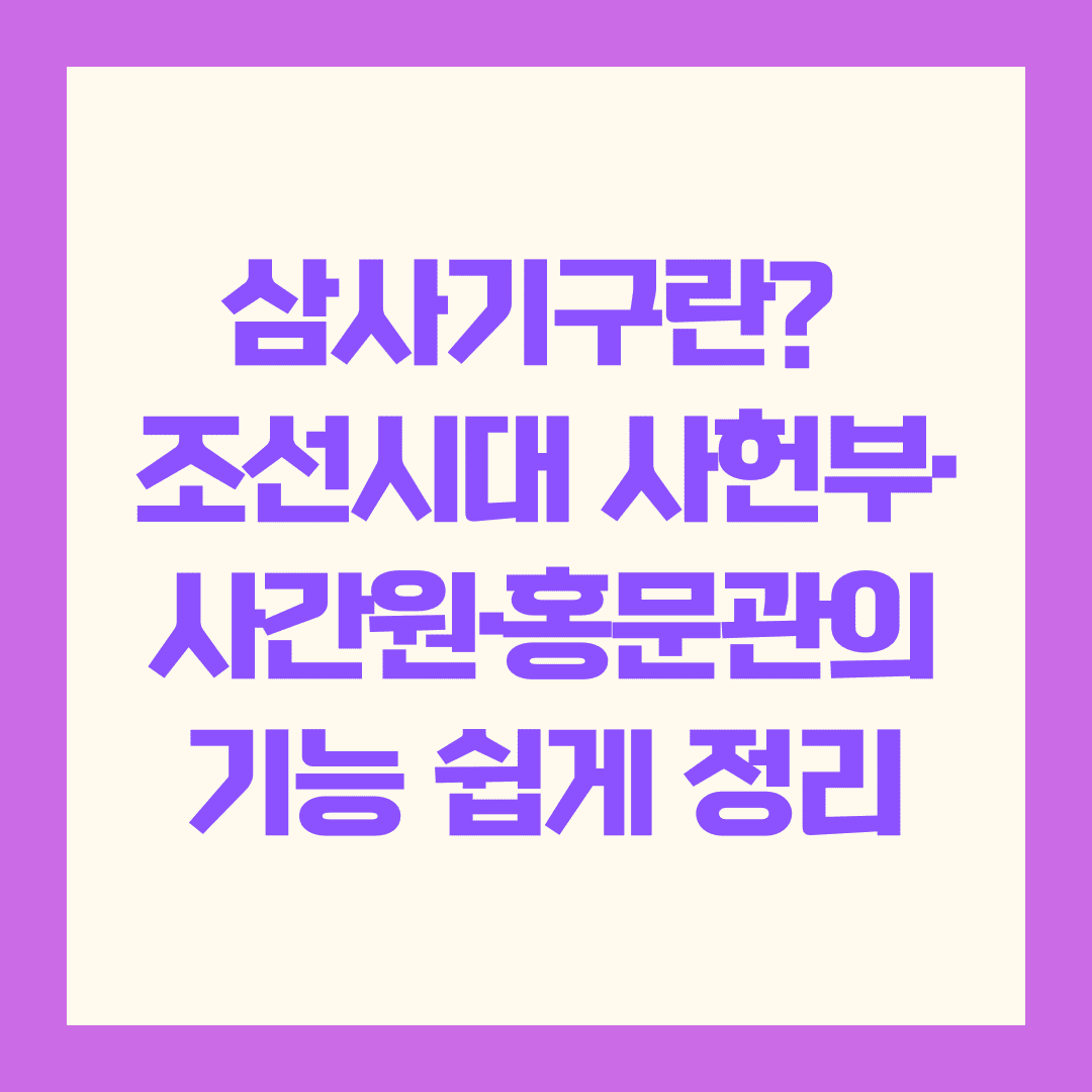 삼사기구의 감찰 기능, 어떻게 운영되었을까?