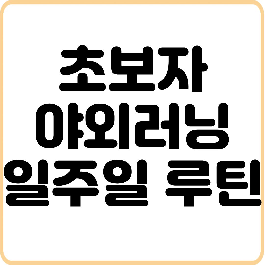 초보자-러닝