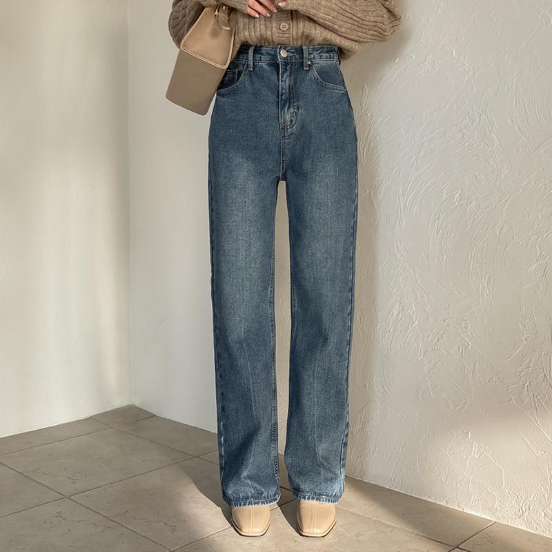 시크릿라벨 세미와이드부츠컷기모데님팬츠