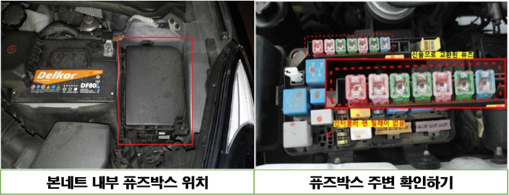 자동차 퓨즈박스 사진