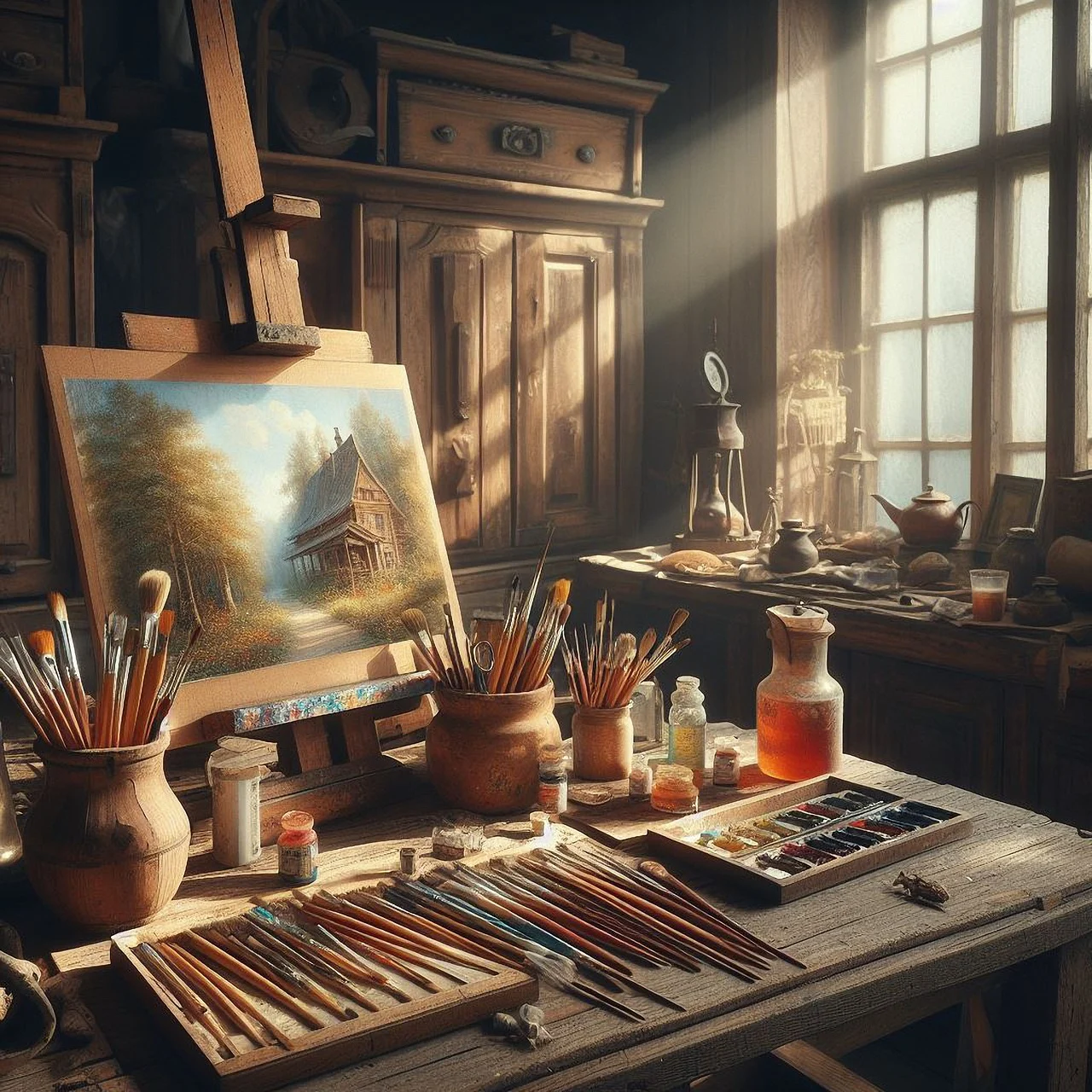 그림 그리는 화실 모습