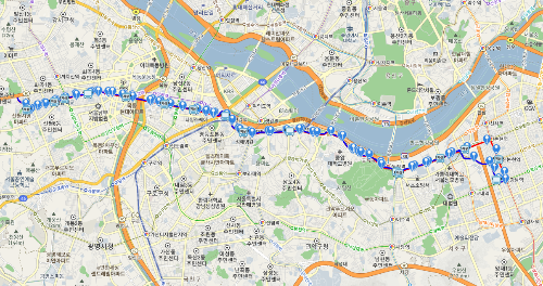 640번 버스 노선도