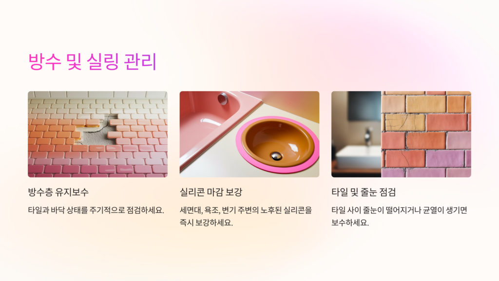 방수 및 실링 관리