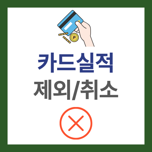 카드 실적 제외 카드사별 취소 반영 시점