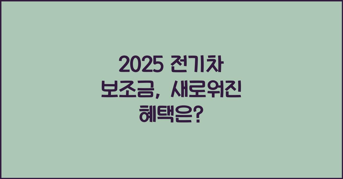 2025 전기차 보조금