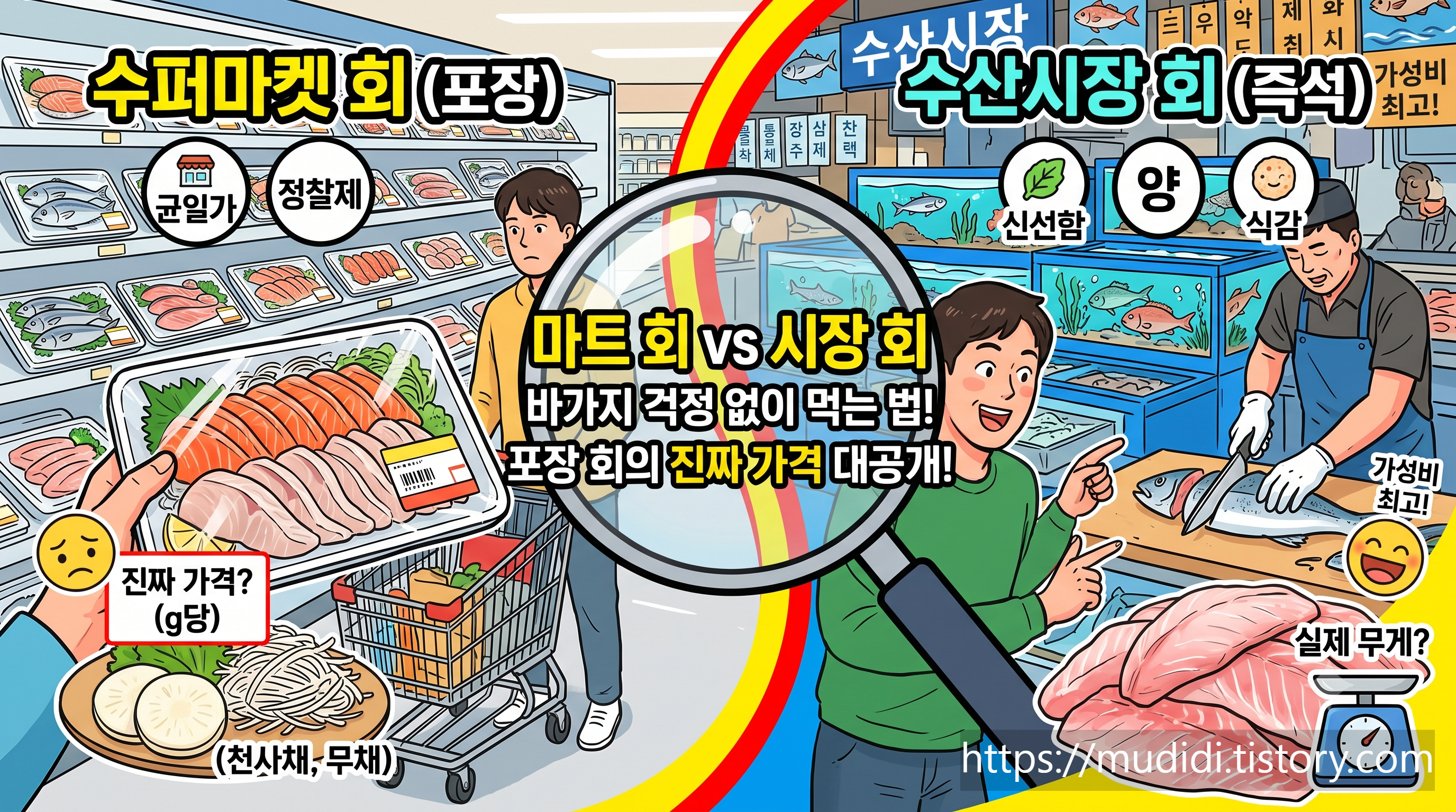 속초 회 포장 가격 비교 수산시장과 대형마트 차이