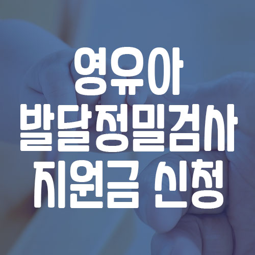 영유아 발달 정밀 검사 지원금 신청 방법