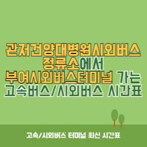 관저건양대병원시외버스정류소에서 부여시외버스터미널 가는 시외버스 시간표 최신정보