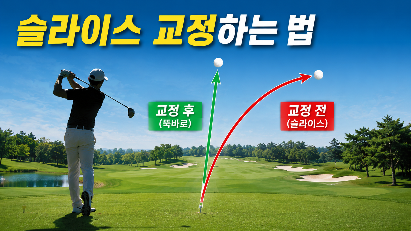 골프 슬라이스 교정하는 법을 초보 눈높이로 정리했습니다. 슬라이스의 두 주범인 아웃-인 궤도와 오픈 페이스 원인 분석부터, 위크 그립과 헤드 상태 셀프 진단법, 인-아웃 궤도를 만드는 장애물 드릴까지 단계별로 담았습니다.