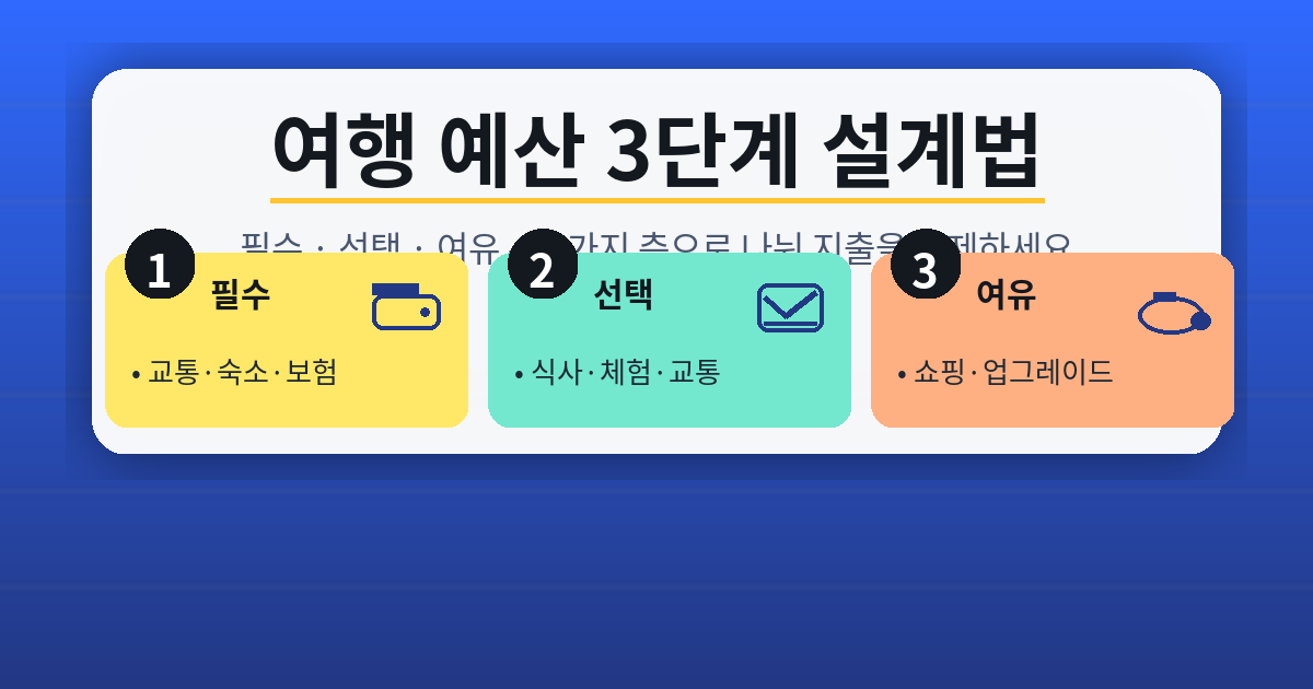 여행 예산 3단계 설계법: 필수·선택·여유 항목으로 비용을 통제하는 실전 로드맵