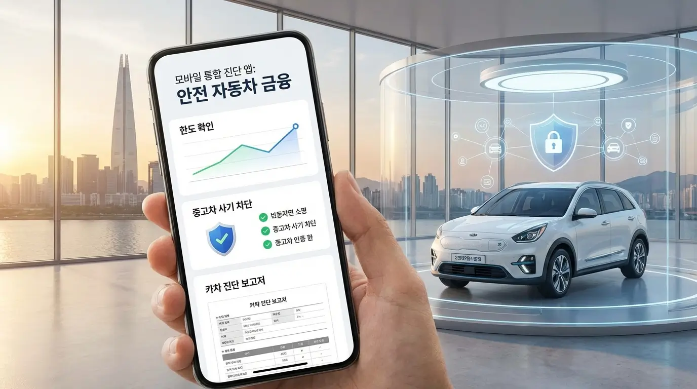 모바일 통합 진단 앱 안전 자동차 금융 한도 확인 및 중고차 사기 차단