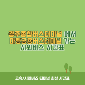 광주종합버스터미널에서 마량공용버스터미널 가는 시외버스 시간표 최신정보