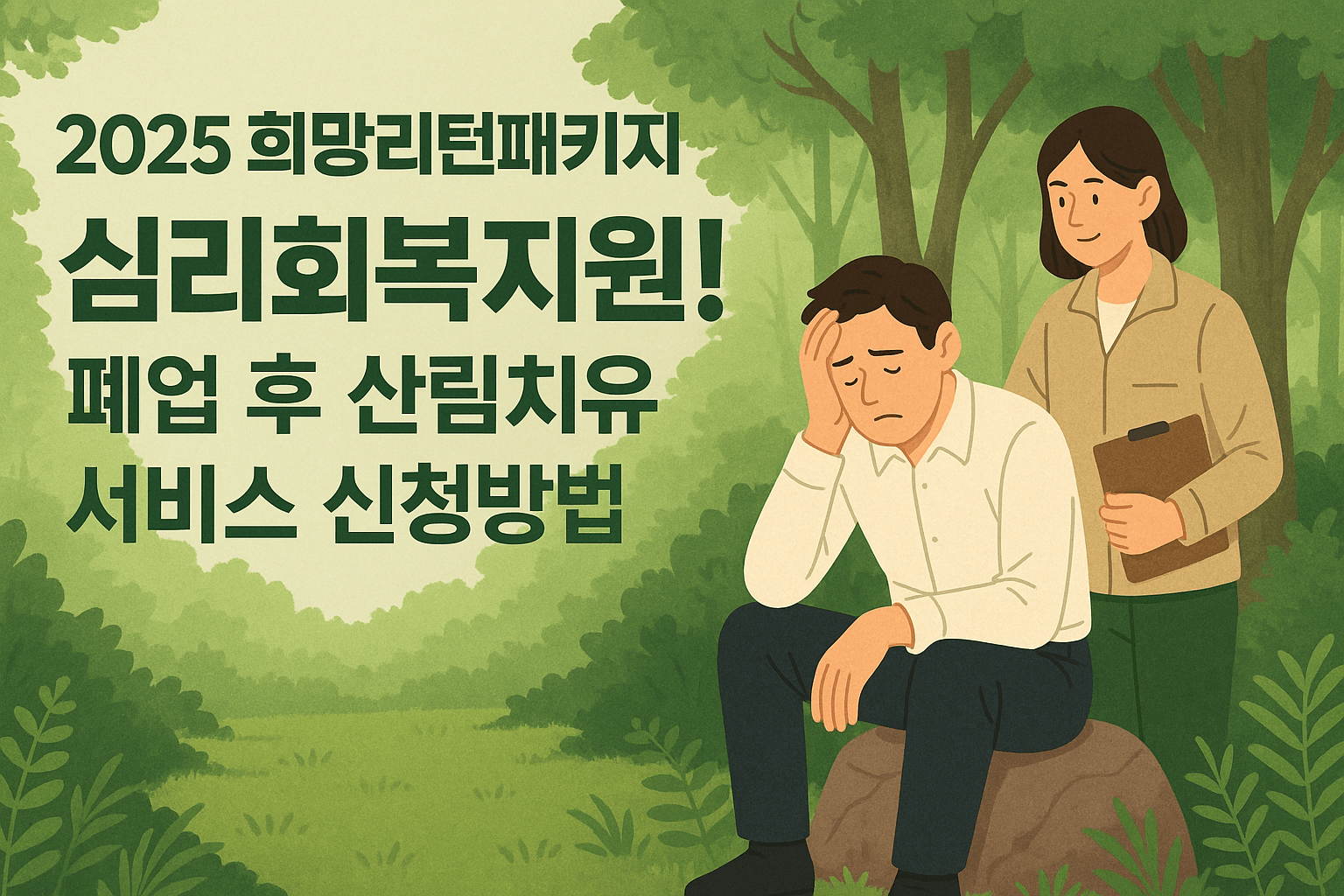 2025 희망리턴패키지 심리회복지원! 폐업 후 산림치유 서비스 신청방법!