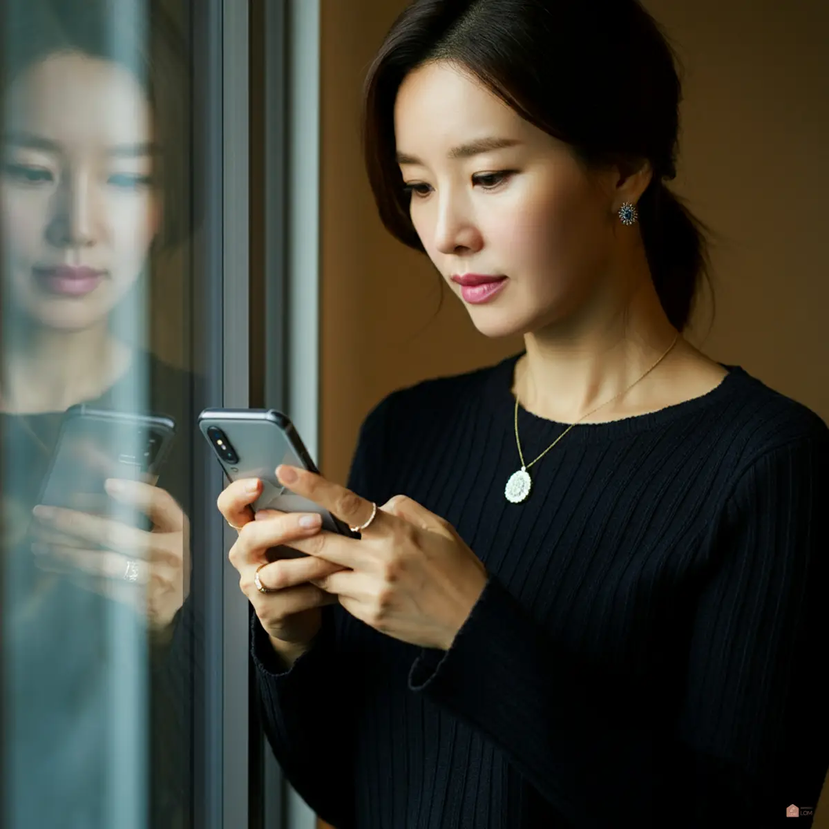 휴대폰으로-택배예약하는-한국여자01