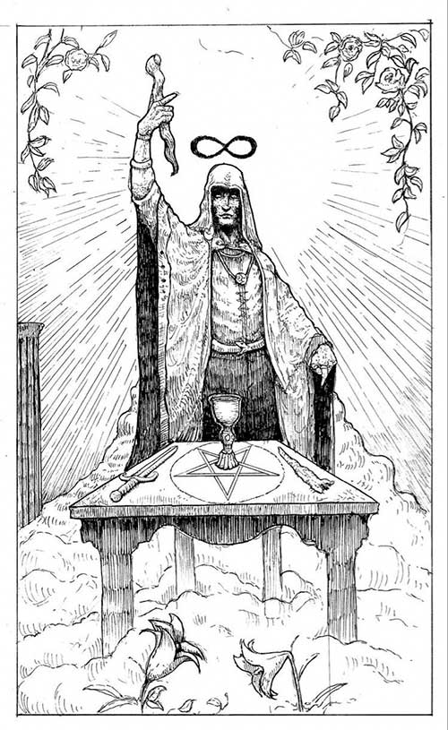 마법사 카드 흑백버전