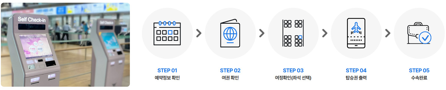 키오스크 셀프체크인 순서