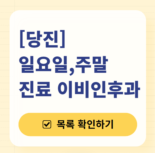 당진 일요일 문 여는 이비인후과 목록 ❘ 토요일 공휴일 주말 진료 병원 찾기