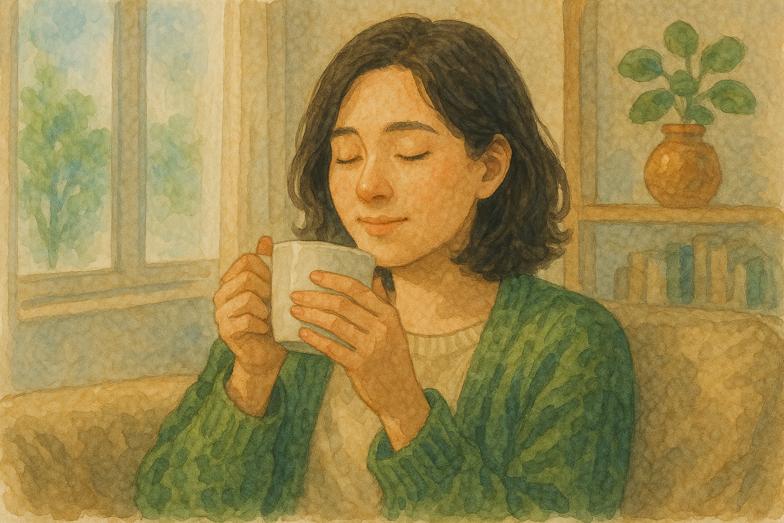 평화로운 오후의 티타임