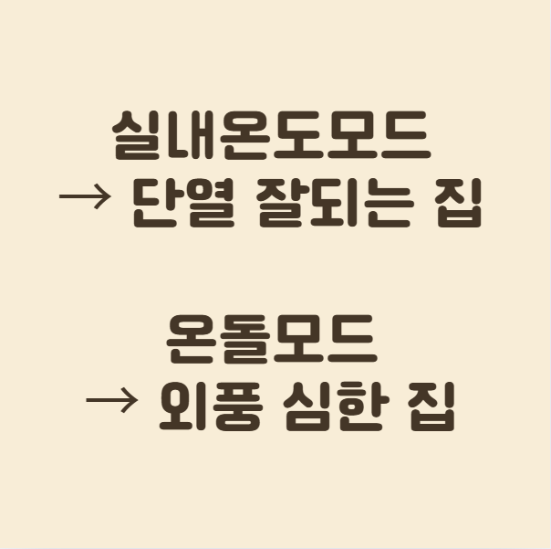 실내온도모드vs온돌모드 추천하는 집