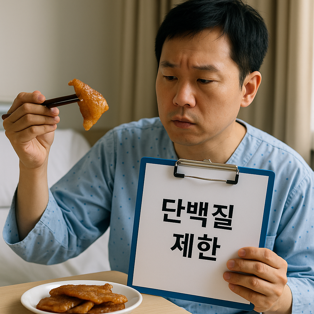 단백질 제한 중 오리고기 껍데기만 먹어도 괜찮을까