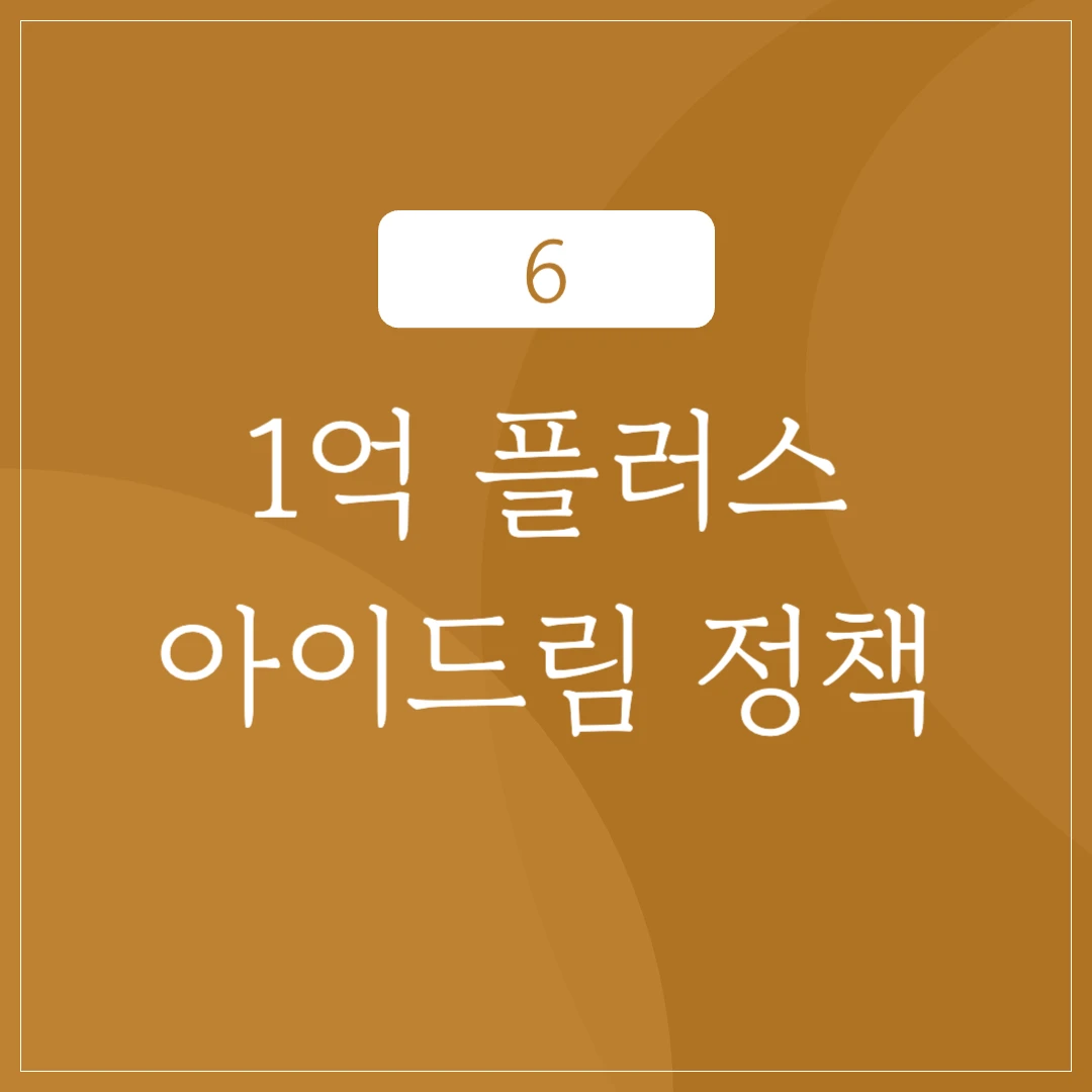 '1억 플러스 아이드림' 정책