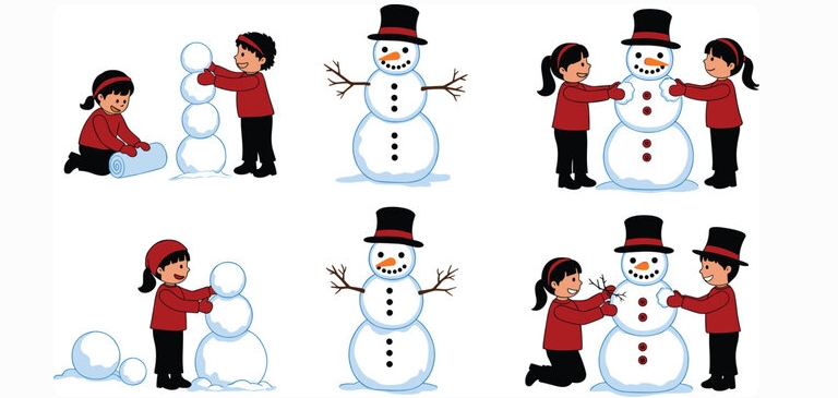 눈사람 만들기 미술.단계별