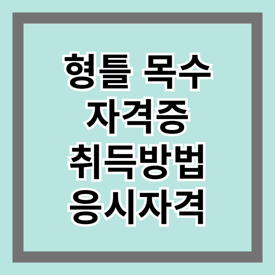 형틀 목수 자격증 취득 방법과 응시 자격 총정리