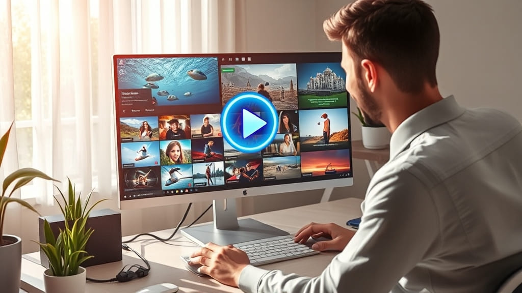 곰플레이어가_실행되는_모니터를_보고있는_남자