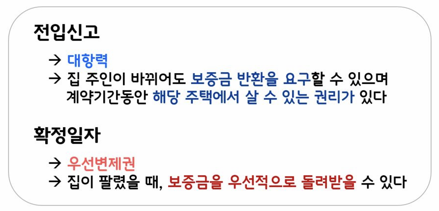 전입신고와 확정일자 중요 포인트 이미지