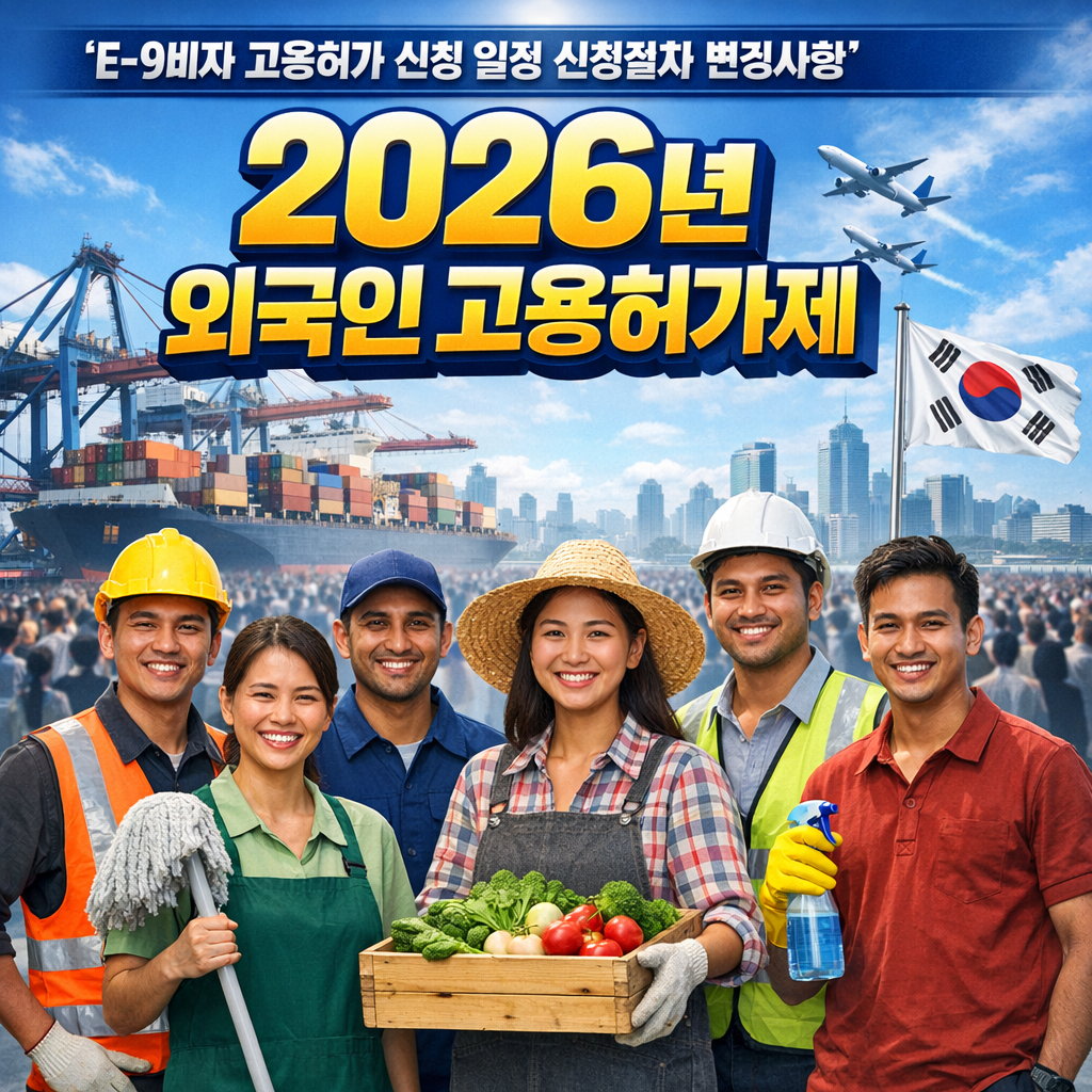 2026년 외국인 고용허가제 (E-9비자 고용허가 신청 일정, 신청절차, 변경사항)