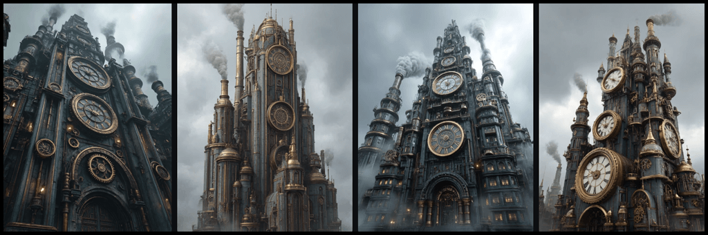 steampunk cathedral 세계관 실험 생성 이미지_ Midjourney