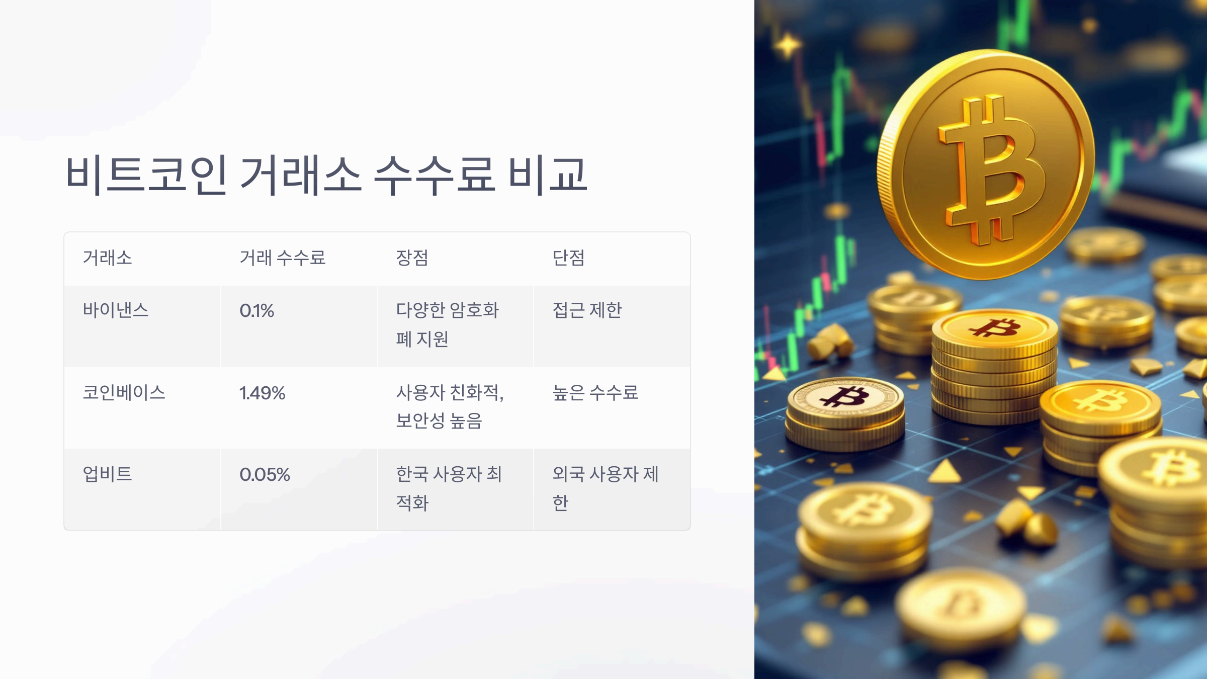 비트코인 거래소 수수료 비교