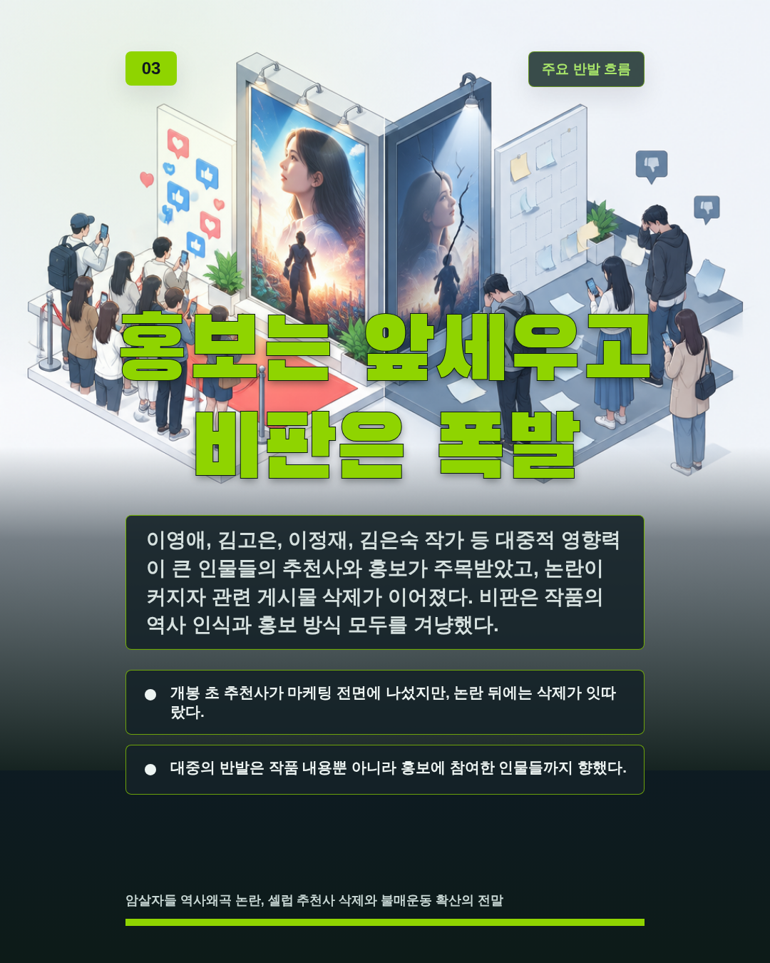 홍보는 앞세우고 비판은 폭발
