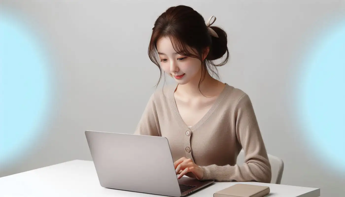 도지코인시세-알아보고-업비트-출금하는-여성의-모습