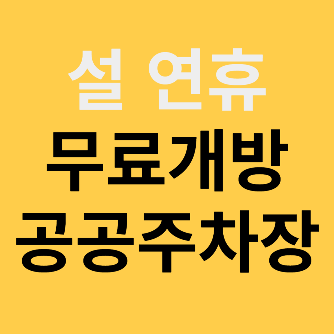 설연휴 무료주차장