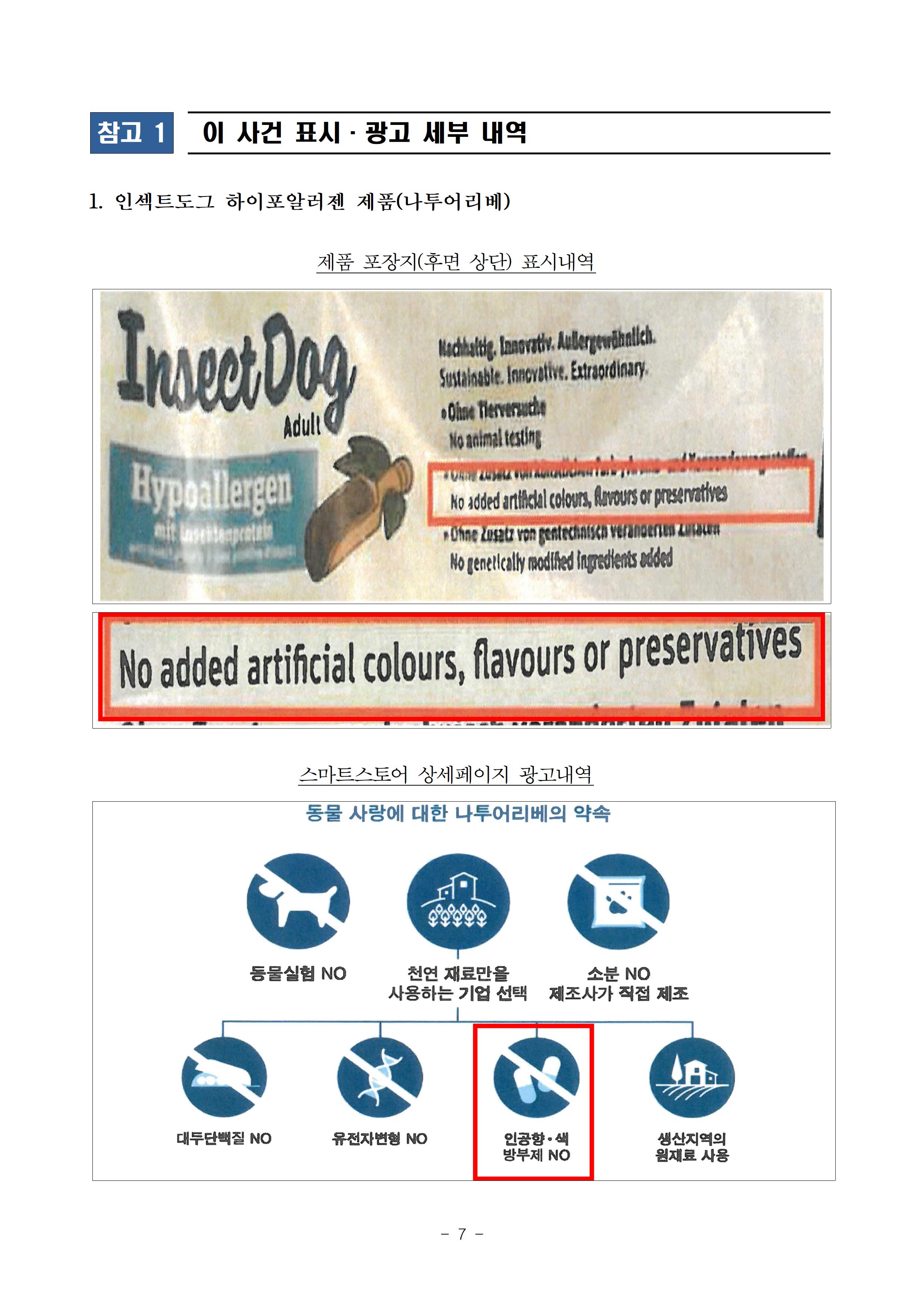 6개 펫사료 사업자의 부당한 표시광고행위 제재