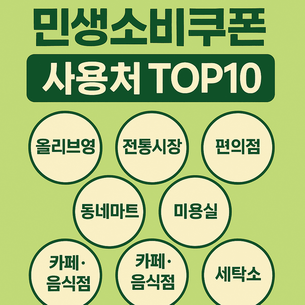 2025 민생소비쿠폰 사용처 TOP10