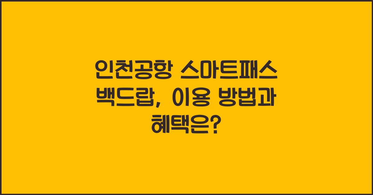 인천공항 스마트패스 백드랍