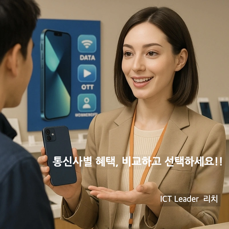 스마트폰 요금제를 설명하고 있는 친절한 여성 상담원의 모습