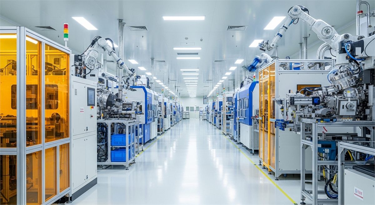 증착 장비가 배치된 반도체 클린룸 전경 