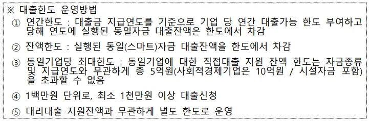 소상공인정책자금-한도관련-용어설명