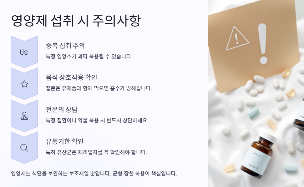 영양제 섭취 시 주의