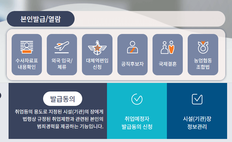 범죄경력회보서 발급