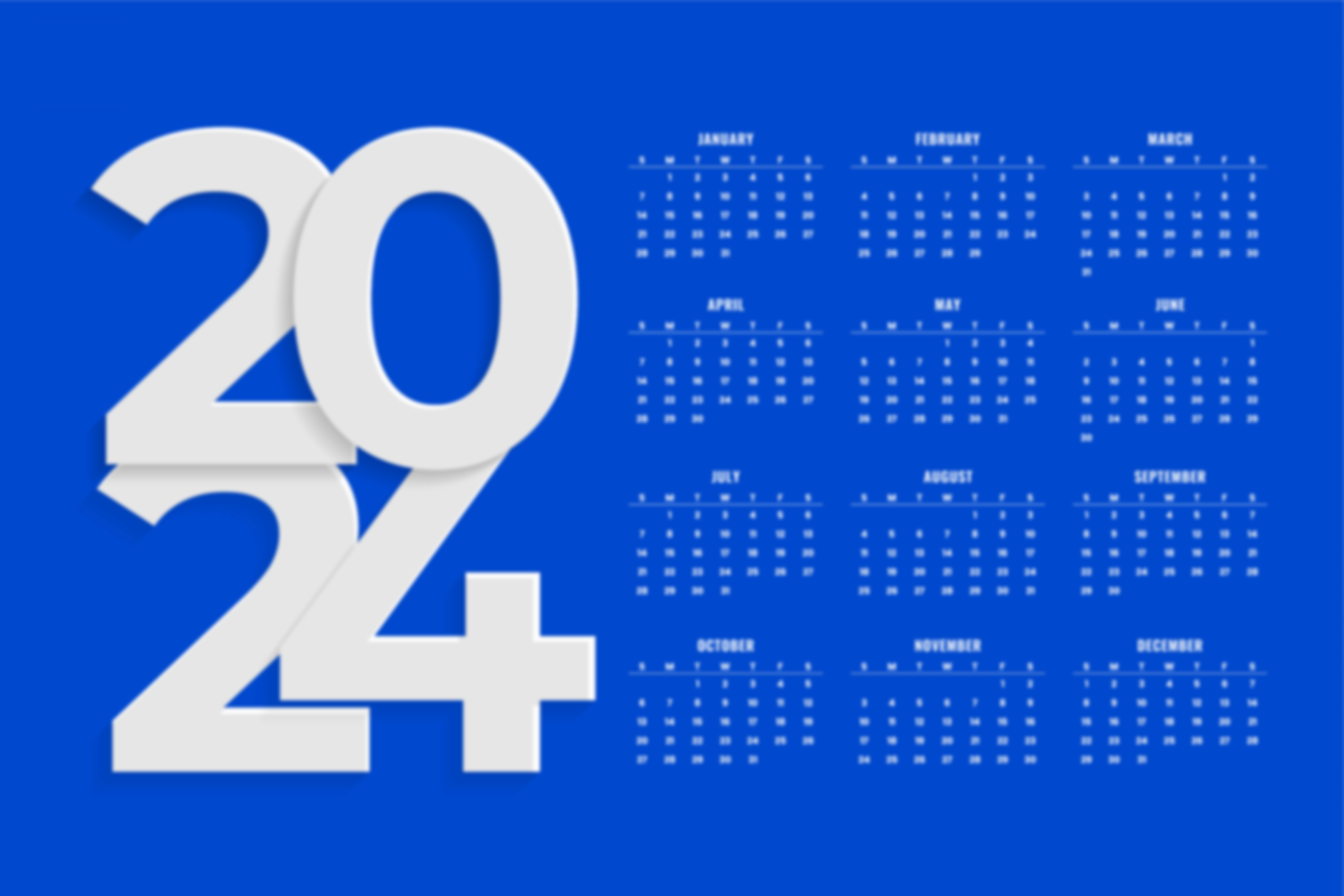2024년 달력 무료 다운로드 비즈폼 FREEPIK