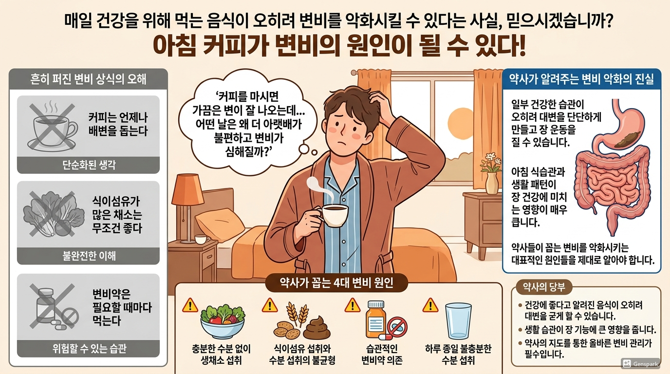아침 커피가 변비를 부른다? 약사가 밝힌 변비 주범 4가지