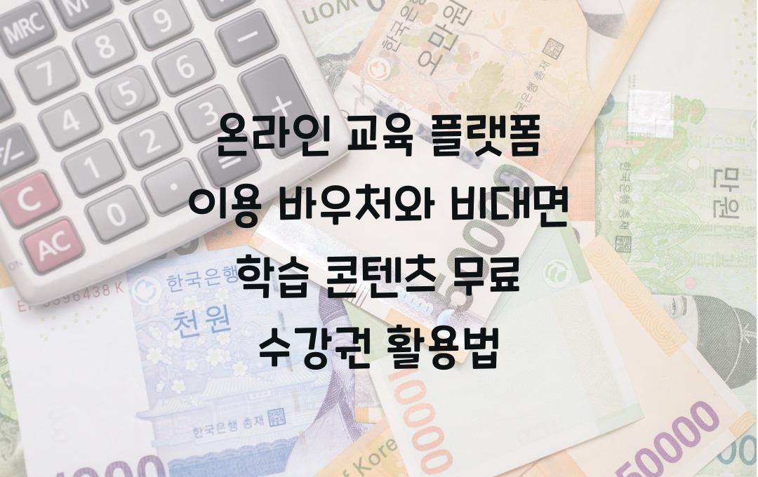 온라인 교육 플랫폼 이용 바우처, 비대면 학습 콘텐츠 무료 수강권