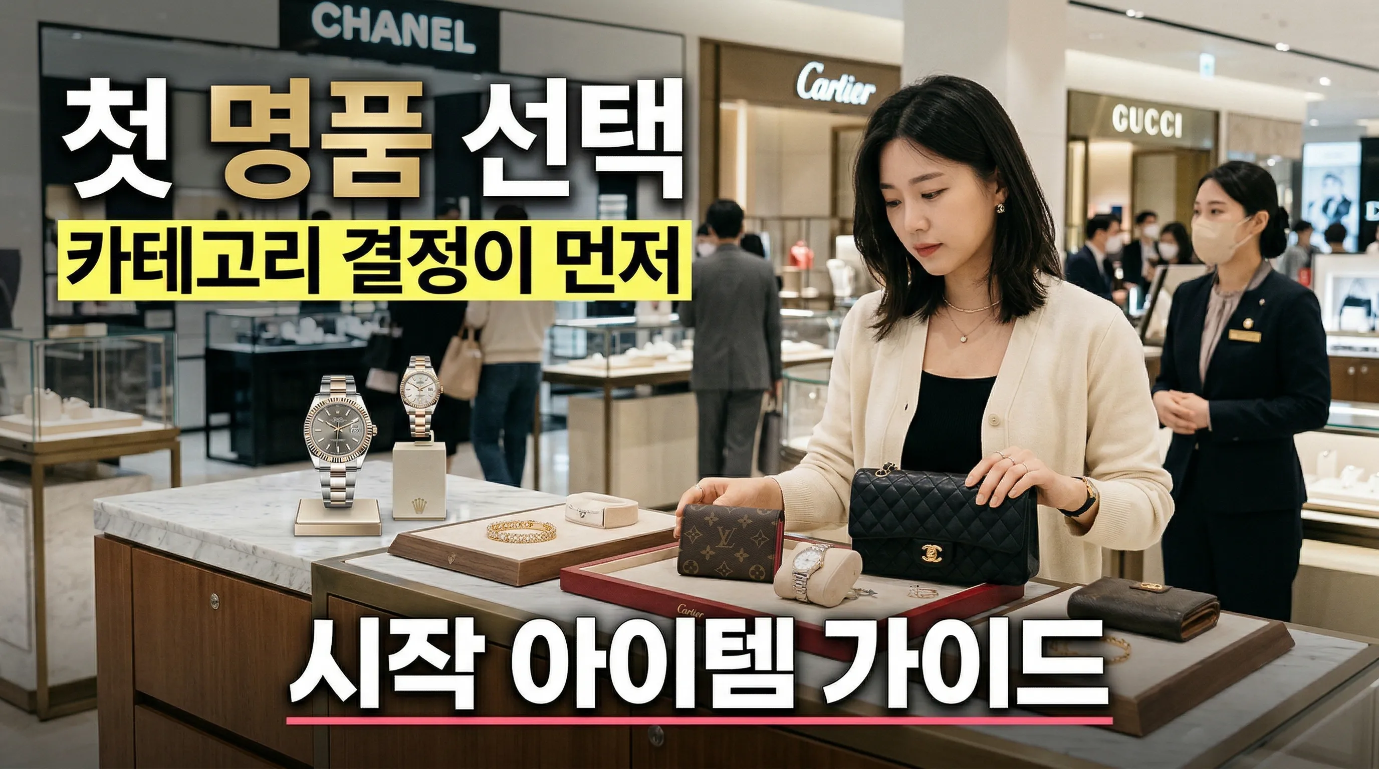 첫 명품 카테고리를 비교하는 장면